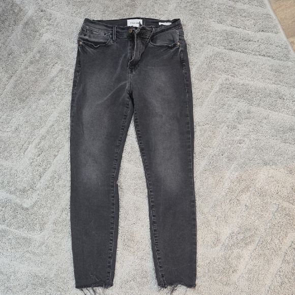 Frame Denim Denim - Frame Denim Charcoal Skinny Jeans